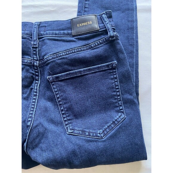 Express Jeans Womens 4R Skinny Mid Rise Stretch Dark Wash Blue Soft Playtime - Picture 8 of 14